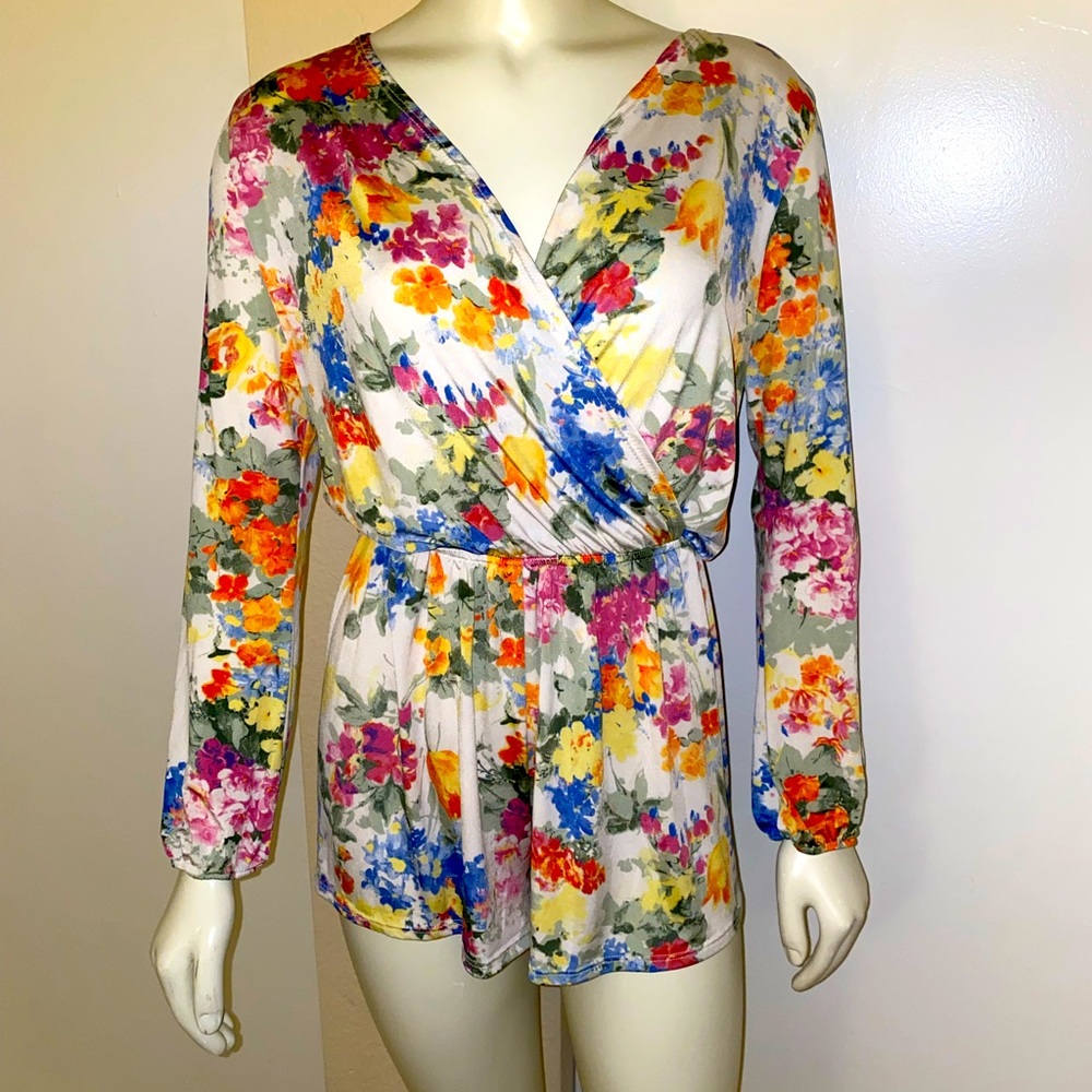 Floral Wrap Style Romper